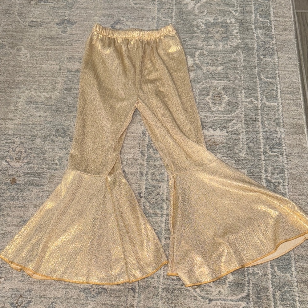 Sparkling Gold Flared Kids Pants